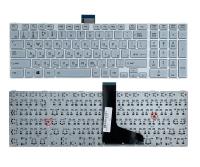 Клавиатура для ноутбука Toshiba Satellite C50-A, белая, маленький Enter, с рамкой, RU (MZ)