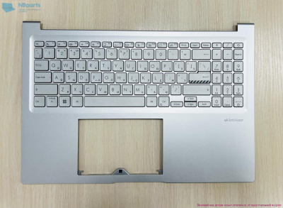 Верхняя часть корпуса (Palmrest) Asus Vivobook 16X M1603QA, серебристый (Сервисный оригинал)