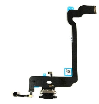 Шлейф/FLC iPhone XS с разъёмом зарядки и микрофоном (черный)