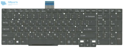 Клавиатура для ноутбука Sony SVT15, чёрная, с подсветкой, RU