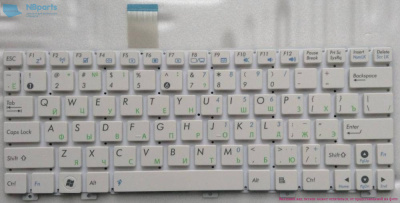 Клавиатура для ноутбука ASUS EeePC 1025, белая без рамки