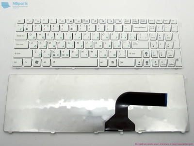 Клавиатура для ноутбука ASUS K52 K53 A52, белая, с рамкой, RU