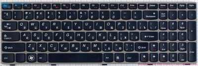 Клавиатура для ноутбука Lenovo Z560, Z565, чёрная, с рамкой, US